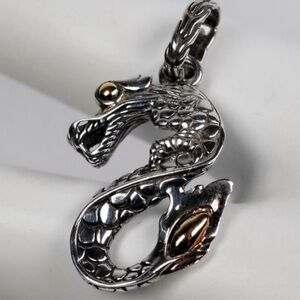 John Hardy Naga Dragon Silver 18K Pendant